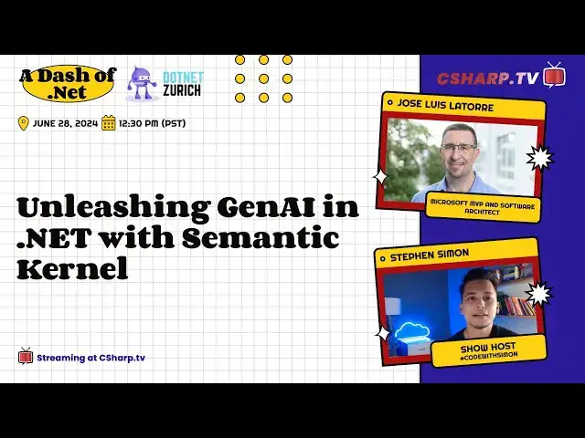 'Video thumbnail for Unleashing GenAI in .NET with Semantic Kernel : A Dash of .NET - Ep. 12'