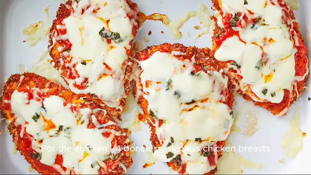 Video thumbnail for Chicken parmesan recipe