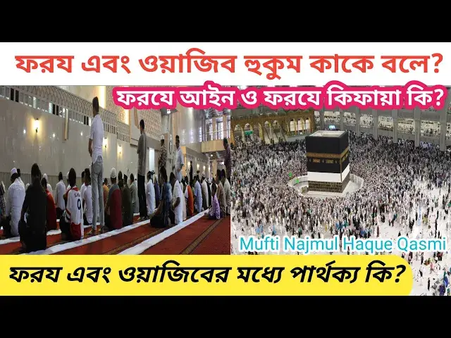 Video thumbnail for ইসলামী শরিয়তের হুকুম (বিধানসমূহ)ফরযে আইন ফরযে কিফায়া ও ওয়াজিব হুকুমের মধ্যে পার্থক্যM.NQasmiBangla