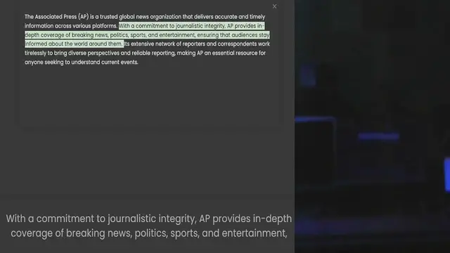 Video thumbnail for information across various platforms. With a commitment to journalistic integrity, AP provides in-depth coverage of breaking news, politics, sports, and entertainment, ensuring that audiences stay informed about the world around them. Its