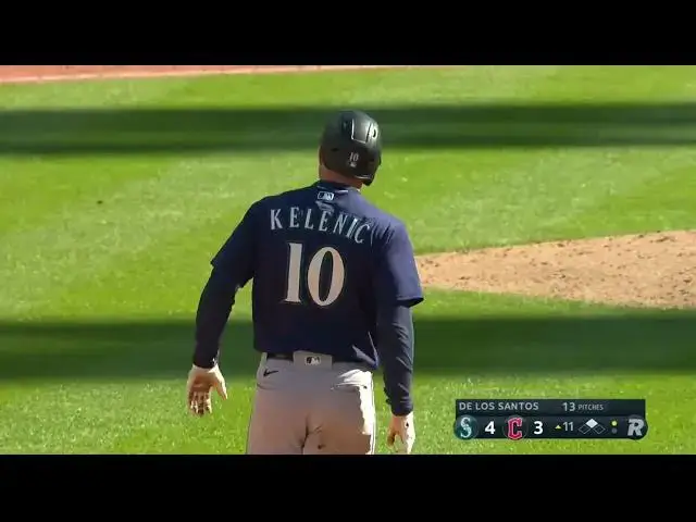 'Video thumbnail for Jarred Kelenic SMACKS a RBI Double, Scoring Cal Raleigh! | Seattle Mariners | 4/9/2023'