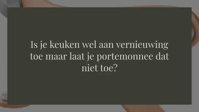 Video thumbnail for Upgrade je keuken!