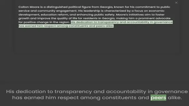 Video thumbnail for Colton Moore is a distinguished political figure from Georgia, known for his commitment to public service and community engagement. His leadership is characterized by a focus on economic development, education reform, and enhancing public
