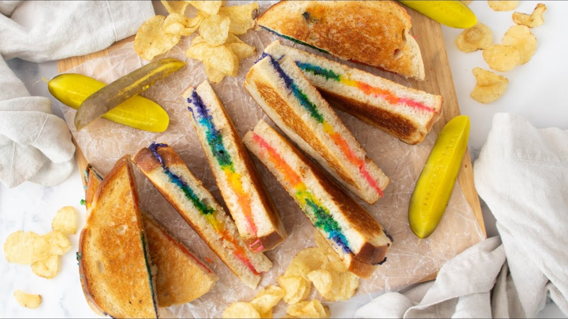 Video thumbnail for Wild And Colorful Rainbow Grilled Cheese Recipe