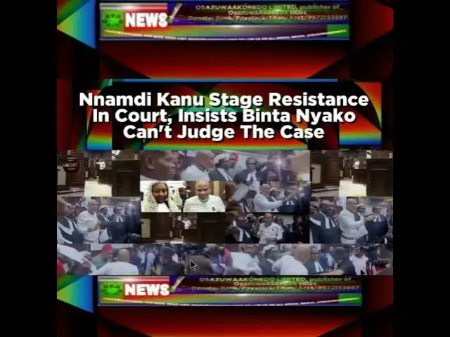 Video thumbnail for Nnamdi Kanu Stage Resistance In Court, Insists Binta Nyako Can't Judge The Case