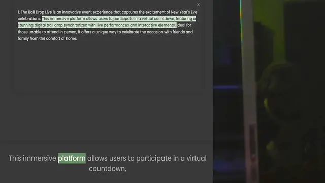 Video thumbnail for 1. The Ball Drop Live is an innovative event experience that captures the excitement of New Year's Eve celebrations. This immersive platform allows users to participate in a virtual countdown, featuring a stunning digital ball drop synchr