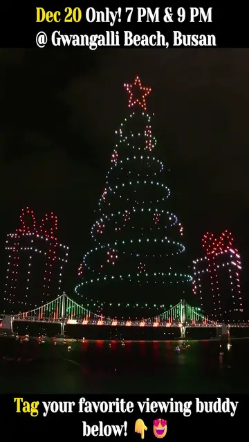 Video thumbnail for 🎅 Christmas Magic Lights Up the Busan Sky!