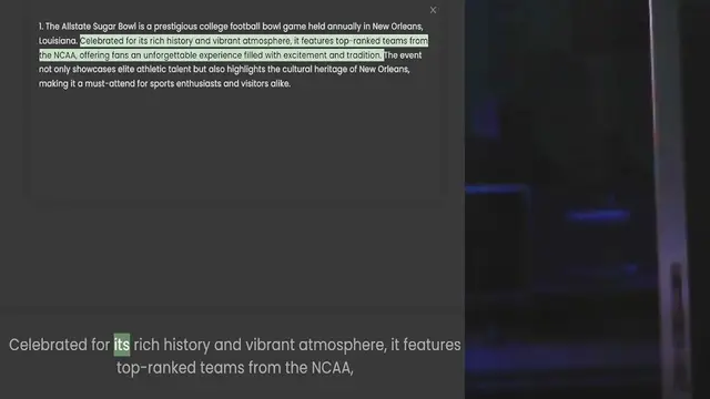 Video thumbnail for 1. The Allstate Sugar Bowl is a prestigious college football bowl game held annually in New Orleans, Louisiana. Celebrated for its rich history and vibrant atmosphere, it features top-ranked teams from the NCAA, offering fans an unforgett