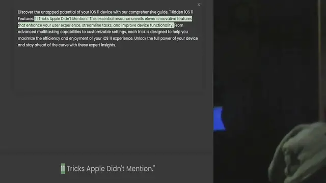 'Video thumbnail for Discover the untapped potential of your iOS 11 device with our comprehensive guide, Hidden iOS 11 Features 11 Tricks Apple Didn’t Mention. This essential resource unveils eleven innovative features that enhance your user experience, strea'