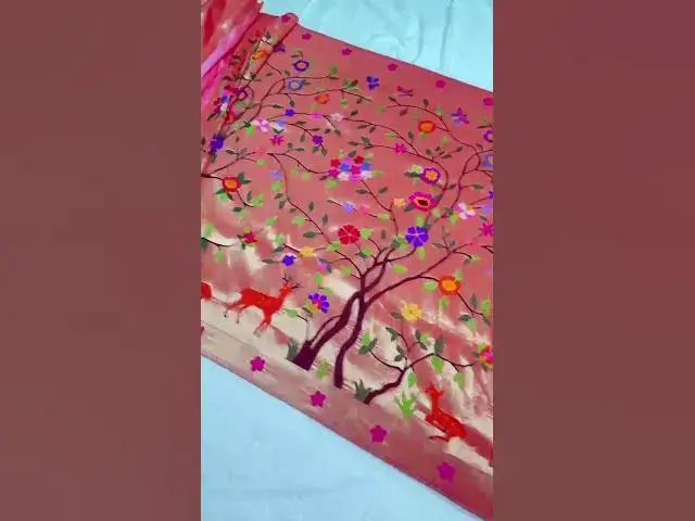 Video thumbnail for Handloom Paithani saree with allover jungle theme design #paithani #saree #indianhandlooms