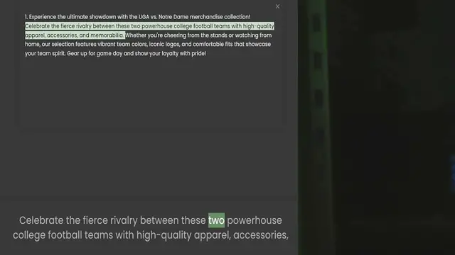 Video thumbnail for 1. Experience the ultimate showdown with the UGA vs. Notre Dame merchandise collection! Celebrate the fierce rivalry between these two powerhouse college football teams with high-quality apparel, accessories, and memorabilia. Whether you'
