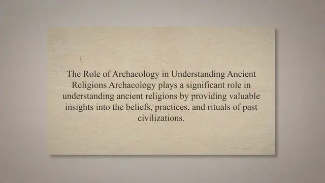 Video thumbnail for Role of archaeology in understanding ancient religions