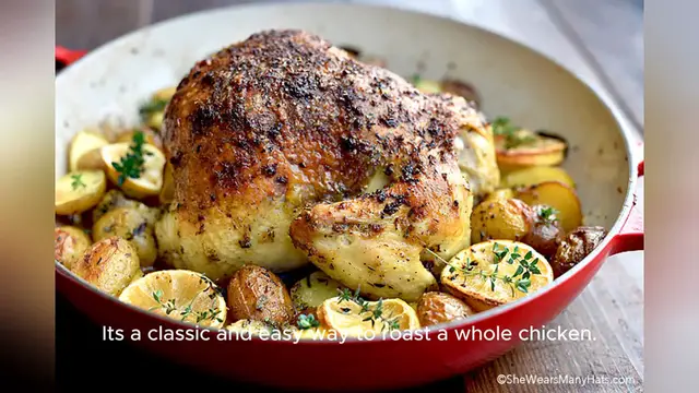 Video thumbnail for baked whole chicken recipe