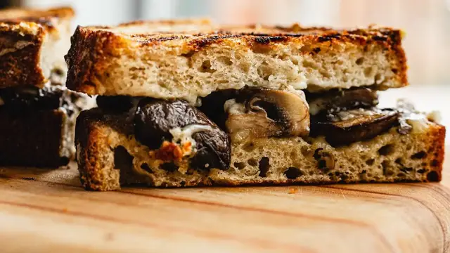 'Video thumbnail for Mixed Mushroom Grilled Cheese Recipe'