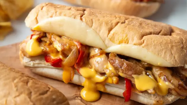 'Video thumbnail for Extra Cheesy Chicken Philly Cheesesteak Recipe'