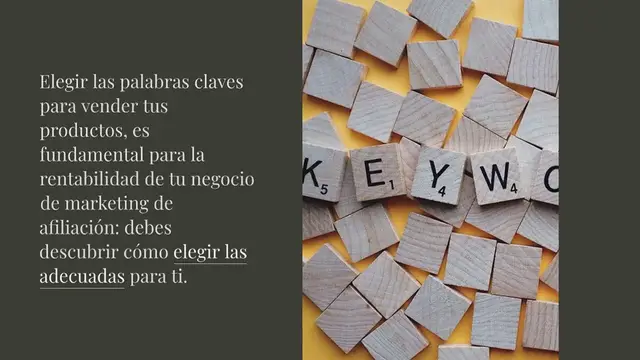 Video thumbnail for Afiliados: palabras clave para vender