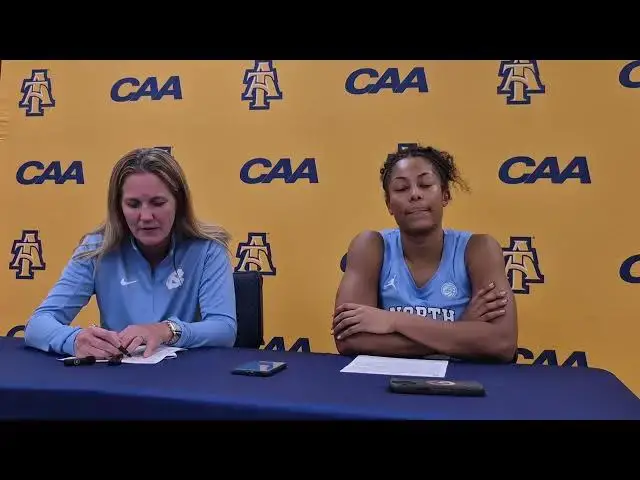 Video thumbnail for #UNC Coach Courtney Banghart and guard Indya Nivar after blowout victory at N.C.A&T