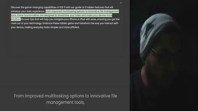 'Video thumbnail for Discover the game-changing capabilities of iOS 11 with our guide to 11 hidden features that will enhance your daily experience. From improved multitasking options to innovative file management tools, these functionalities are designed to'