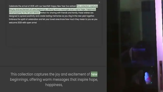 Video thumbnail for Celebrate the arrival of 2025 with our heartfelt Happy New Year Eve wishes! This collection captures the joy and excitement of new beginnings, offering warm messages that inspire hope, happiness, and prosperity for the year ahead. Perfect