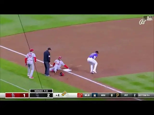 'Video thumbnail for Alec Burleson HAMMERS a Speedy RBI Triple! | St. Louis Cardinals | 4/10/2023'