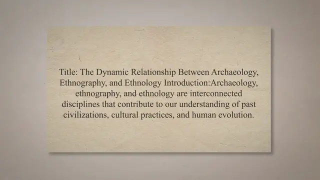 Video thumbnail for Relationship between archaeology, ethnography, and ethnology