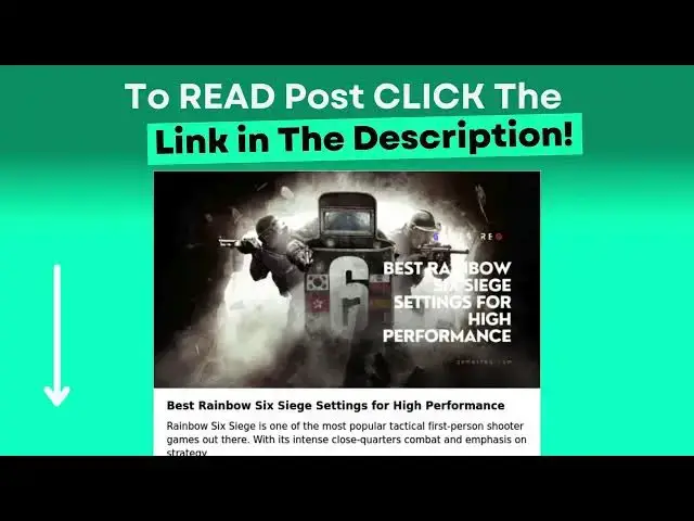 Video thumbnail for Best Rainbow Six Siege Settings for High Performance