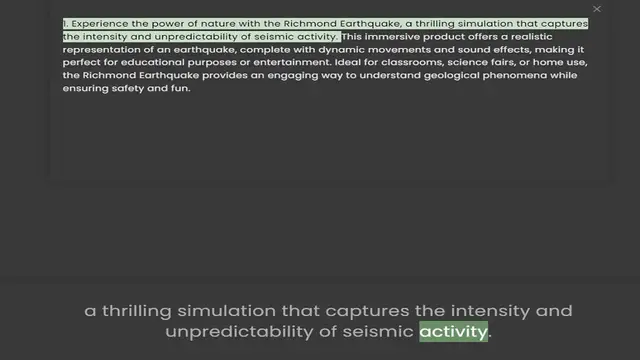Video thumbnail for the intensity and unpredictability of seismic activity. This immersive product offers a realistic representation of an earthquake, complete with dynamic movements and sound effects, making it perfect for educational purposes or entertainm
