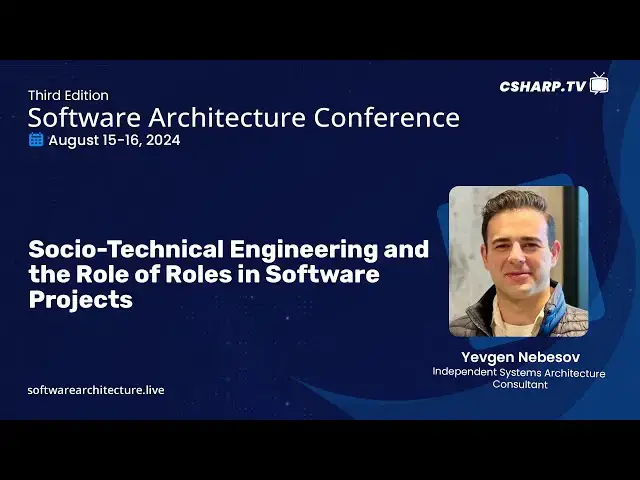 'Video thumbnail for Socio-Technical Engineering and the Role of Roles in Software Projects'