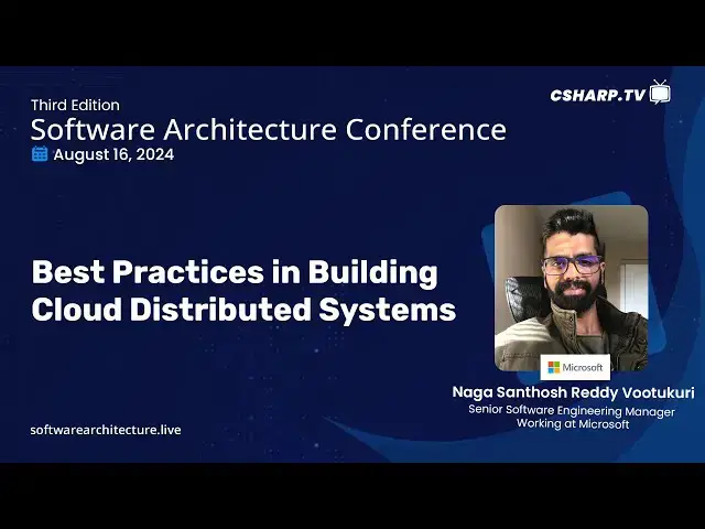 'Video thumbnail for Best practices in building Cloud distributed systems | Software Architecture Conference'