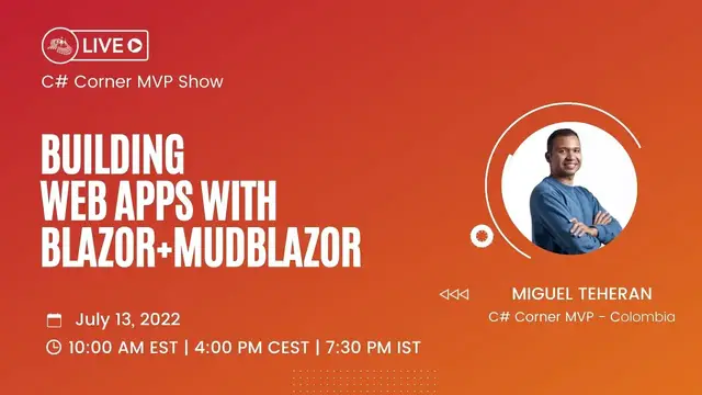 'Video thumbnail for Building Web Apps with Blazor+MudBlazor - MVP Show ft. Miguel Teheran'