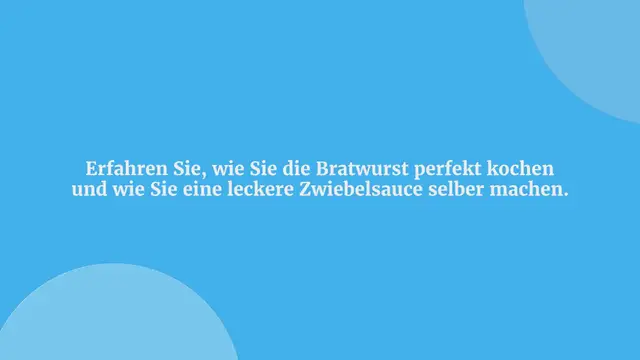 Video thumbnail for Bratwurst mit Zwiebelsauce und Kartoffelbrei Rezept