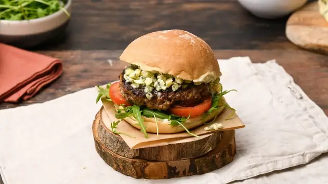 'Video thumbnail for The Best Venison Burger With Bleu Cheese Crumble Recipe'