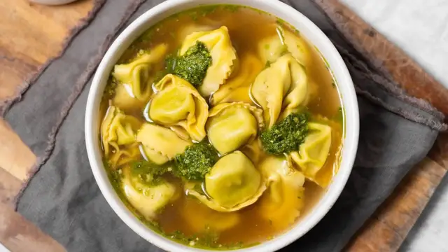 Video thumbnail for 3-Ingredient Pesto Tortellini Soup Recipe