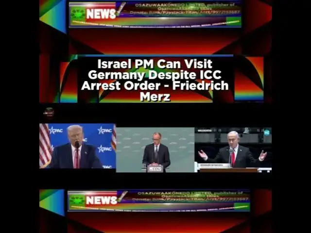 Video thumbnail for Israel PM Can Visit Germany Despite ICC Arrest Order - Friedrich Merz