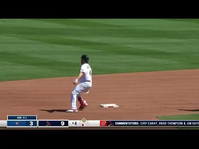 'Video thumbnail for Alec Burleson SMACKS a RBI Double, Scoring Tommy Edman! | St. Louis Cardinals | 4/2/2023'