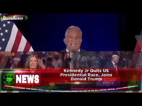 Video thumbnail for Kennedy Jr Quits US Presidential Race, Joins Donald Trump ~ OsazuwaAkonedo