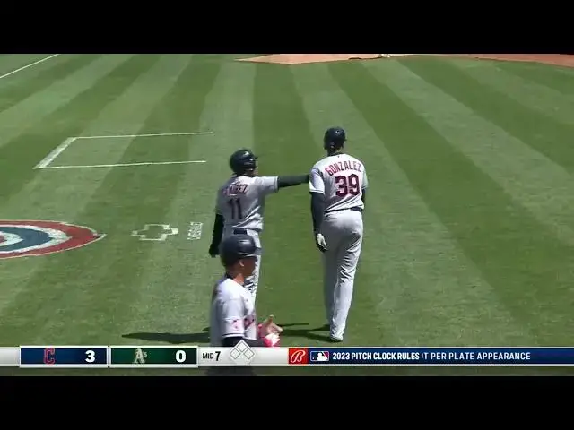 'Video thumbnail for Andres Gimenez KNOCKS a RBI Single, Scoring Oscar Gonzalez! | Cleveland Guardians | 4/5/2023'