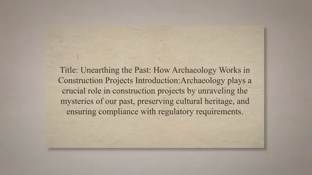 Video thumbnail for How archaeology works in construction projects