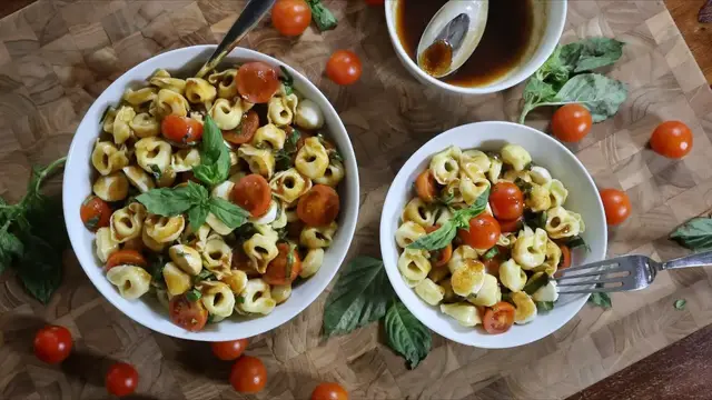 Video thumbnail for Tortellini Caprese Pasta Salad Recipe