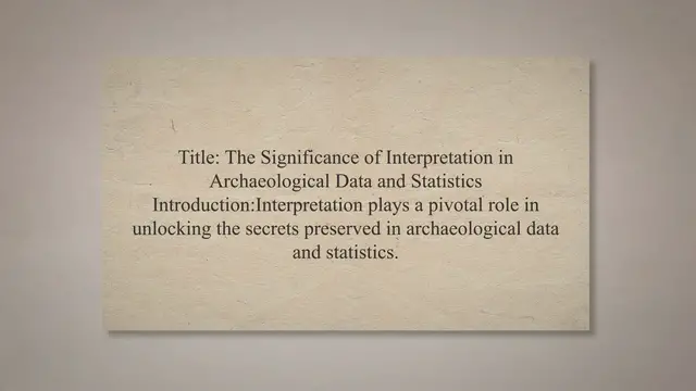'Video thumbnail for Interpretation of archaeological data and statistics'
