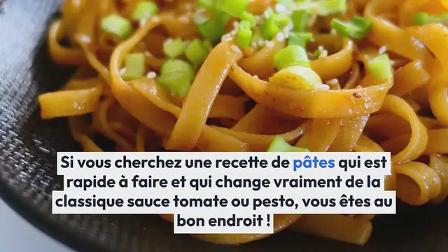 Video thumbnail for Pâtes aux oignons nouveaux et à l’ail (recette rapide)