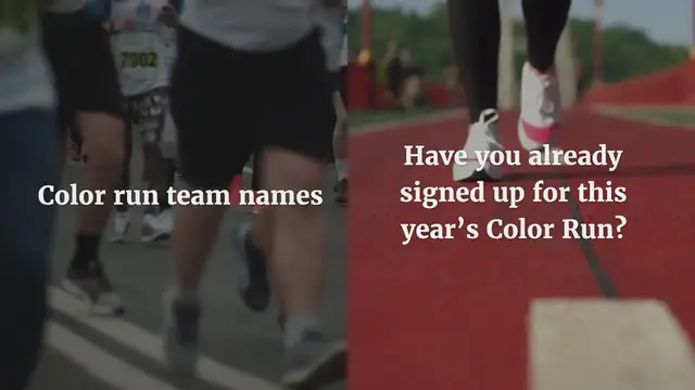Video thumbnail for 250+ Color Run Team Names: The Best (and Funniest) Ideas