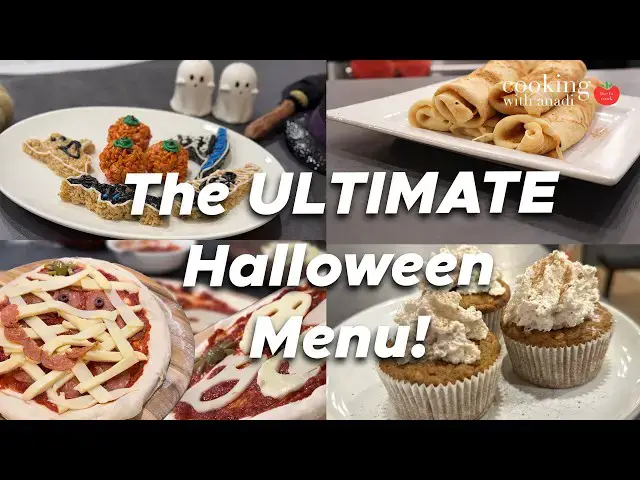 Video thumbnail for Spooky Halloween Recipes You HAVE to Try: Pizza, Pumpkin & Krispie Treats 🎃💥
