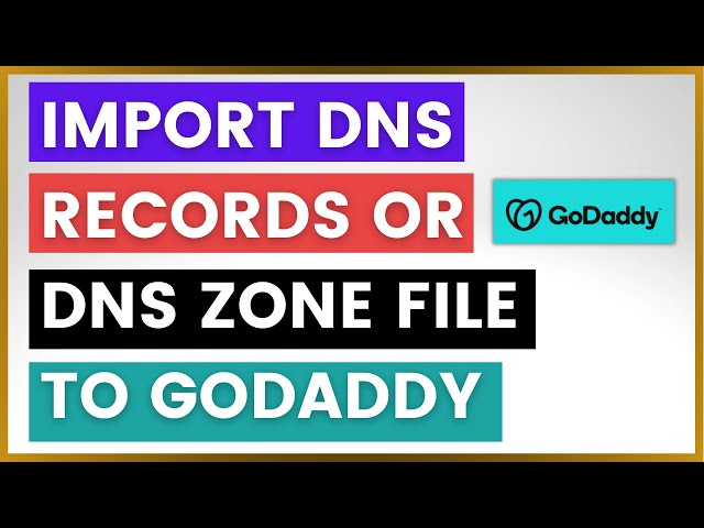 Video thumbnail for How To Import DNS Records Or DNS Zone File To GoDaddy? [in 2025]