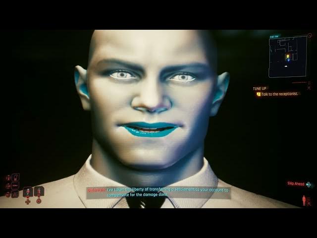 Video thumbnail for Cyberpunk 2077 - Tune Up: Talk To Receptionist and Delamain | Found Drone | Take Scanner | PS5 Pro