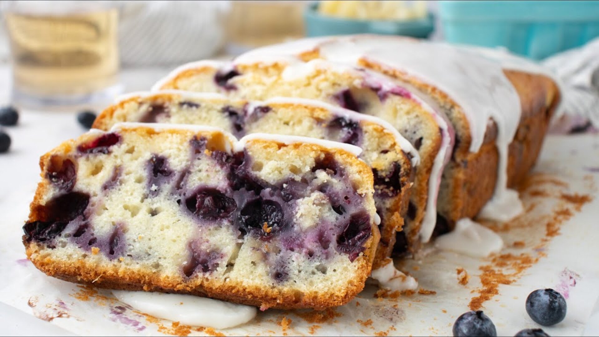 Video thumbnail for Ginger-Studded Blueberry Bread Recipe