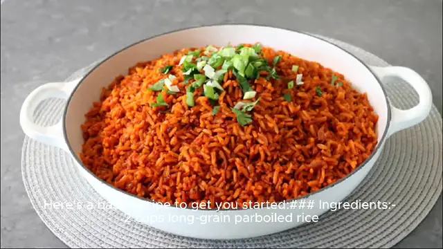 Video thumbnail for jollof rice recipe