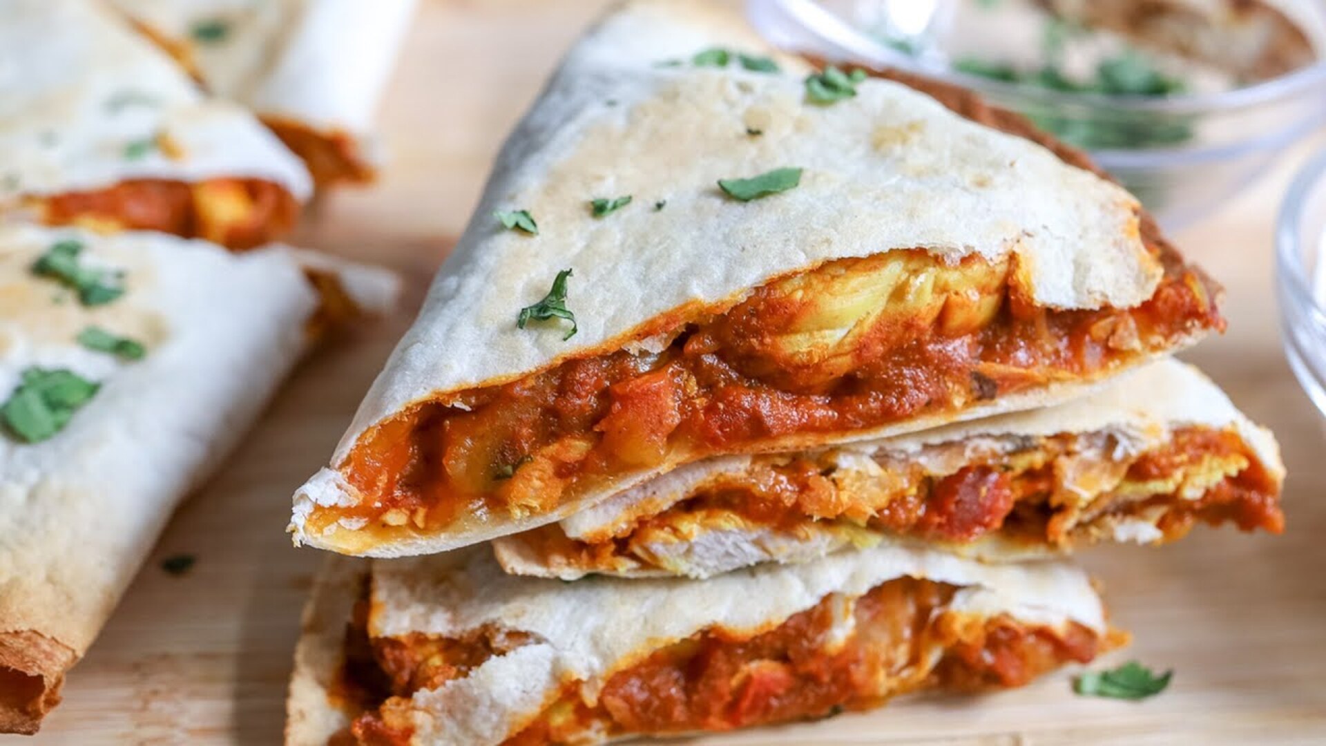 Video thumbnail for 5-Ingredient Chicken Tikka Masala Quesadillas Recipe
