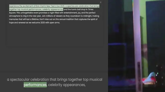 Video thumbnail for Experience the excitement of Dick Clark's New Year's Eve 2025, a spectacular celebration that brings together top musical performances, celebrity appearances, and the iconic ball drop in Times Square. This unforgettable event promises a n