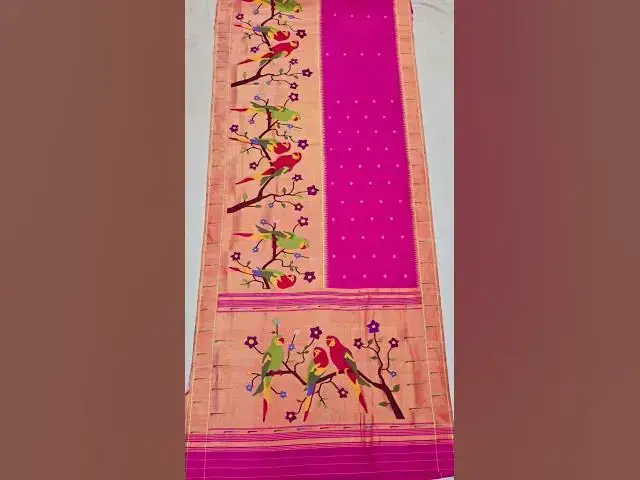 Video thumbnail for Half allover work paithani sarees and single munia paithani sarees #pinksaree #paithani #saree
